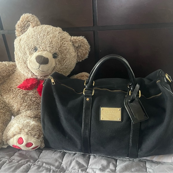 Victoria Secret rare Overnight canvas travel Bag with replaced shoulder straps. - Picture 4 of 11